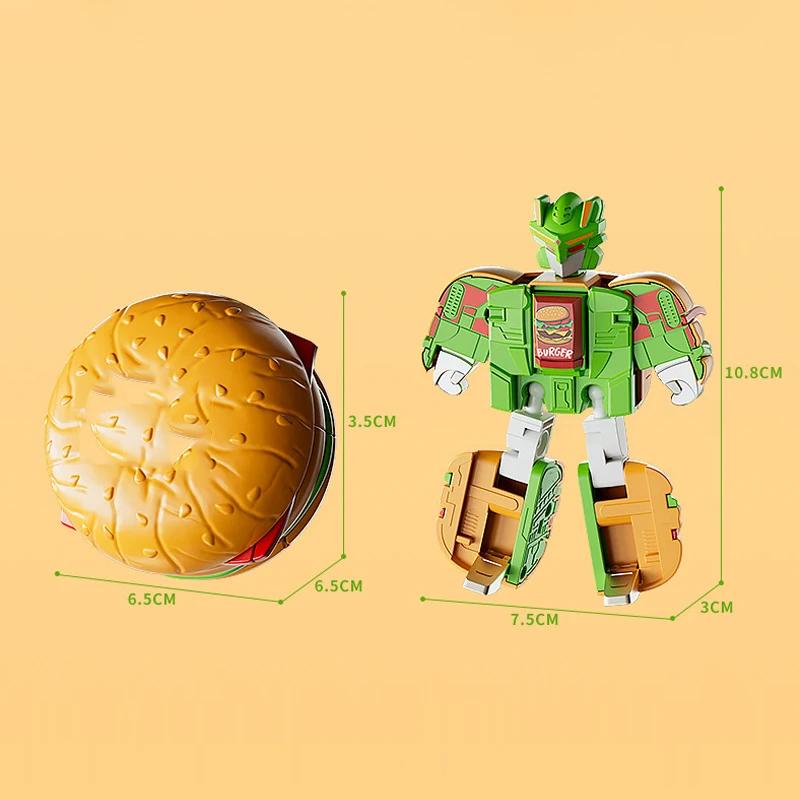 Transform Mech Model Plaything Dual Form Transform Robot Plaything Simulation Ice Cream, Fries, Burger Play House Children'S Surprise Present