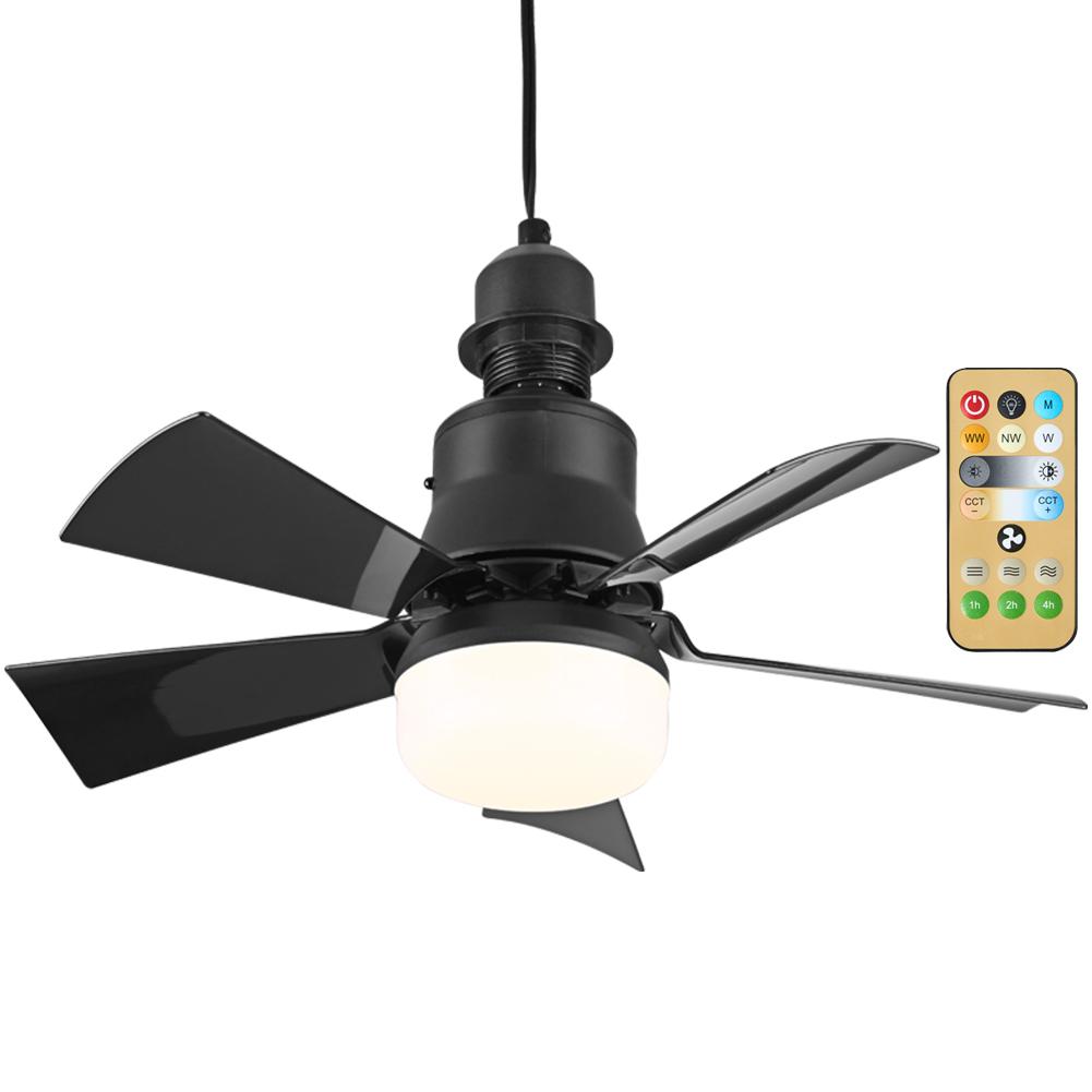 30W LED Stropní Světlo s Ventilátorem E26 Patice Bezdrátové Dálkové Ovládání Stmívání Tří Barev LED Žárovka Stropní Světlo s Ventilátorem pro Ložnici Obývací Pokoj
