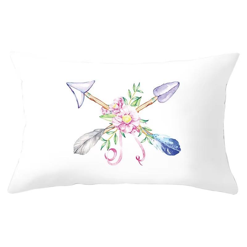 30X50cm Feather Pattern Printed Decorative Cushion Bedroom Living Room Backrest Home Rectangular Pillowcase