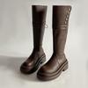 Retro folding platform retro boots women's season new fashion knight boots