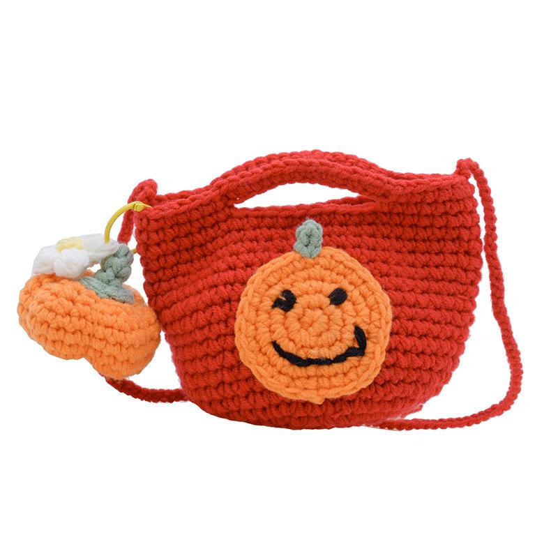 Neue 2025 Mode Cartoon Schultertaschen Weihnachten Handgemachte Garn Gehäkelte Handtasche Kreative Weihnachtsmann Schneemann Kürbis Form Handy Umhängetasche