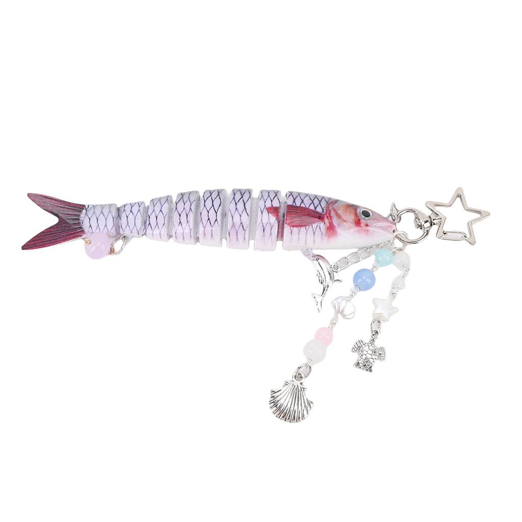 Fish Keychain Roseate Fish Scales Creative Lovely 3D Lifelike Fishing Keychain for Bag Decoration Present