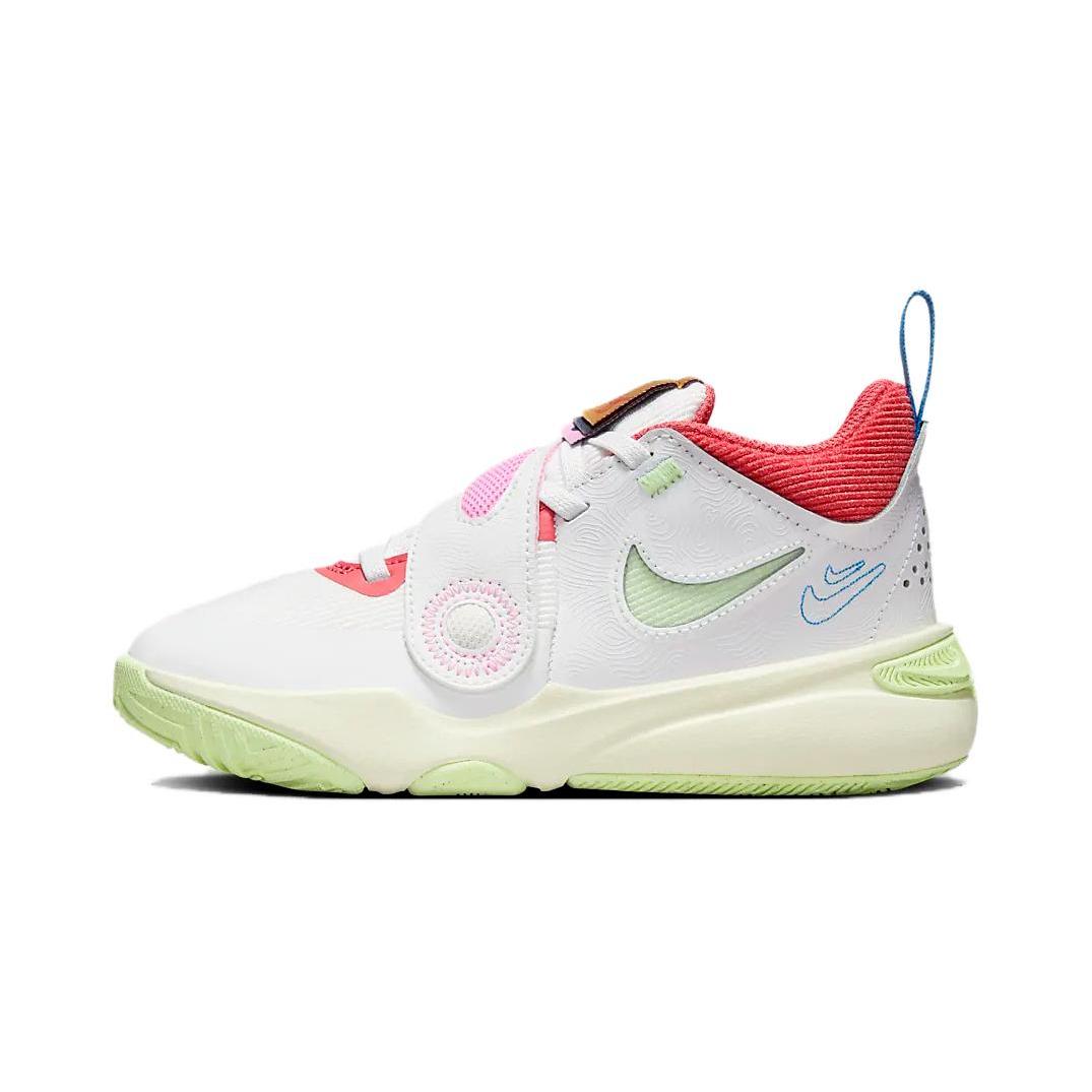 Nike Team Hustle D11 PS  Summit White Barely Volt  FJ1393-100 35