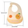 Baby Silicone Bib Cartoon Feeding Bib Waterproof Infant Boy Girl Washable Bib Food Spill Protective Bib with Food Pocket