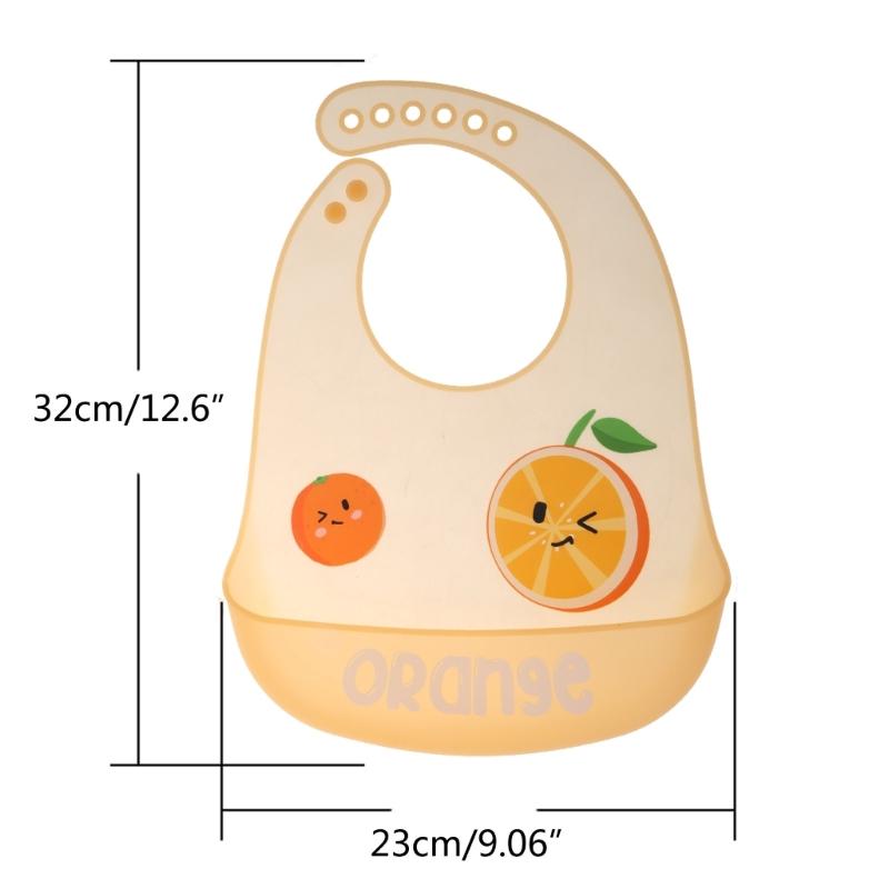 Baby Silicone Bib Cartoon Feeding Bib Waterproof Infant Boy Girl Washable Bib Food Spill Protective Bib with Food Pocket