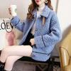 Women's Plus Size Lambswool Coat, Autumn/Winter 2023, Thickened, Velvet-Lined, Loose Fit, Warm, Versatile Top