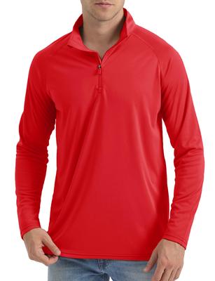 TACVASEN Summer Long UV Sports Mountain Cut and Tomato Size 3XL Men's Workwear, Sleeve, Cool, Protection, Breathable, Innerwear, Cooling, Workwear,