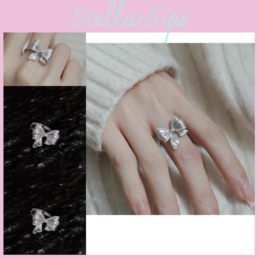 Trendy Ins Style Adjustable Bowknot Ring For Women With Chic Copper Finish