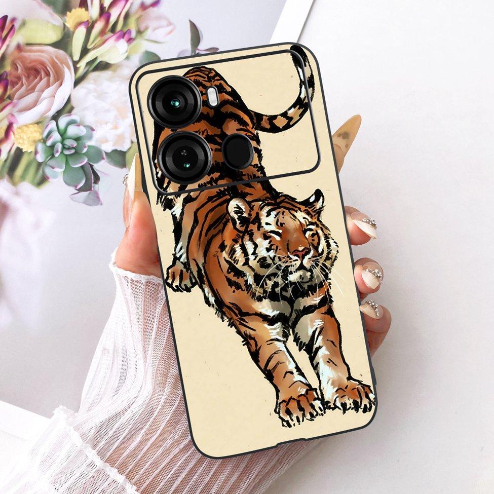 Coque Pour ITEL P40 Housse P662L Silicone Chat Mignon Mode Drôle Peinte Funda Pour P40 ITEL P 40 Coque de Téléphone