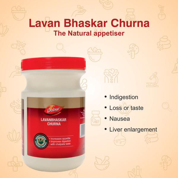 Dabur Lavan Bhaskar Churna 500g | Natural Ayurvedic Digestive Powder for Indigestion, Gas, Acidity, Constipation & Appetite Support
