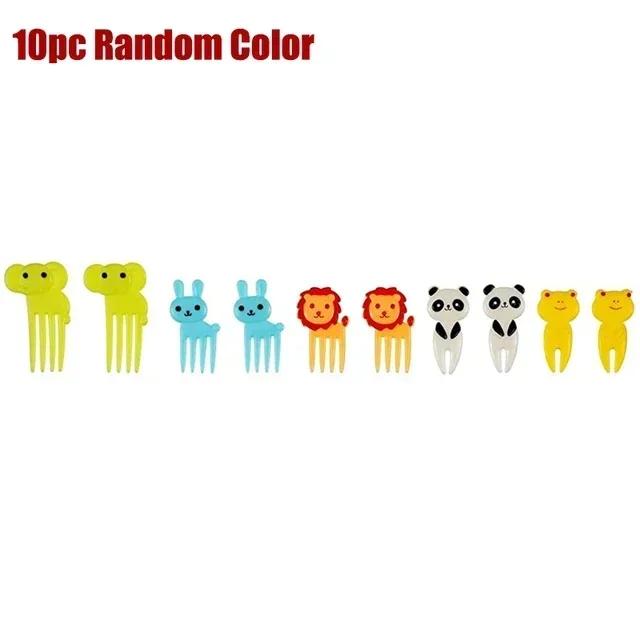 40PCS Cartoon Animal Fruit Forks - Kids Food Grade Plastic Cake Toothpick Mini Bento Lunch Accessories & Party Decorative Forks
