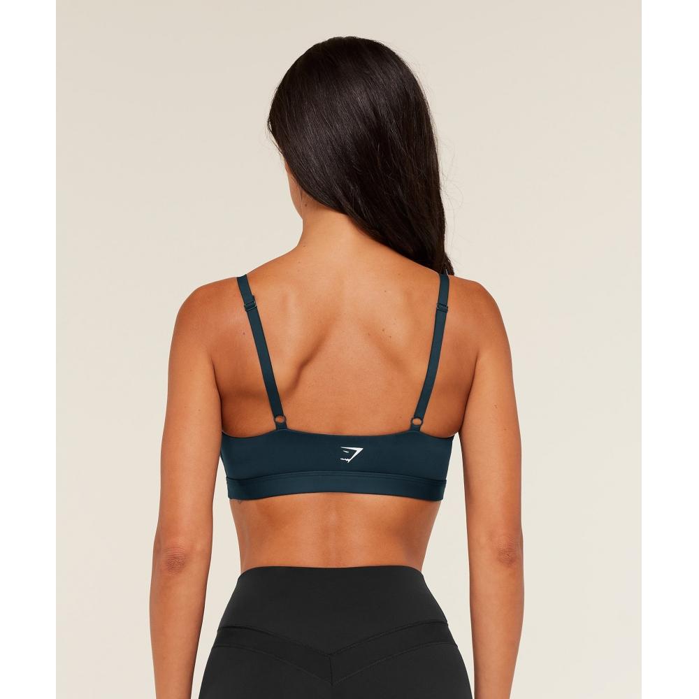 Gymshark Balcony Peekaboo Sports Bra Deep Petrol Blue B4b6j Udrl