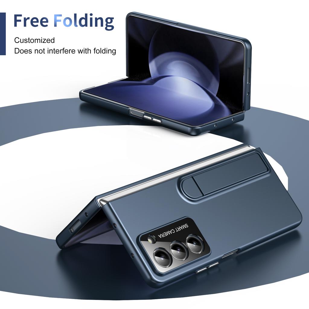 For Samsung Galaxy Z Fold5 5G Case Foldable Kickstand Skin-Touch PC Phone Cover Built In Screen Protector