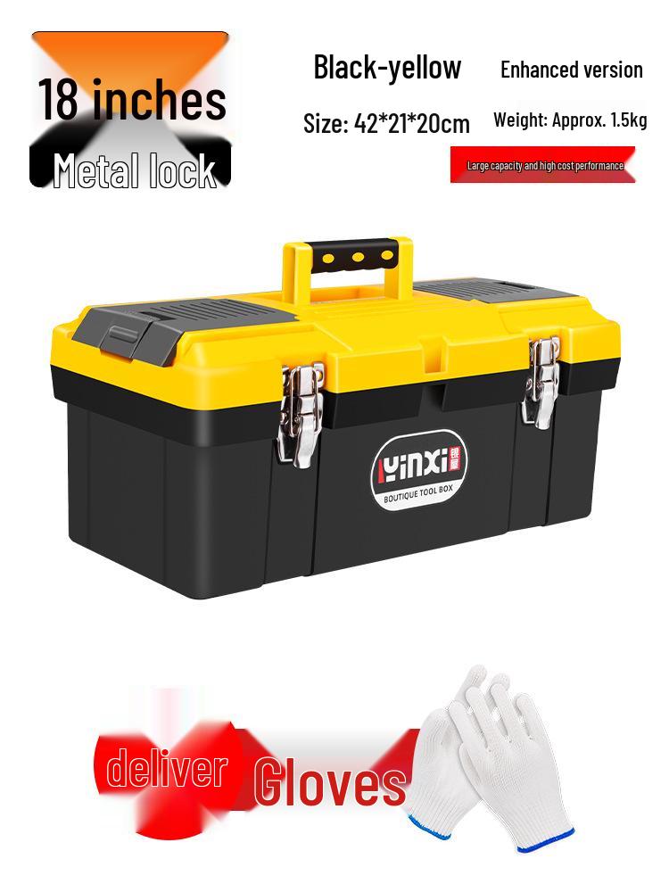 Industrial-Grade Stainless Steel Toolbox: Large, Multifunctional, Portable Storage for Car, Electrician, Household Use.