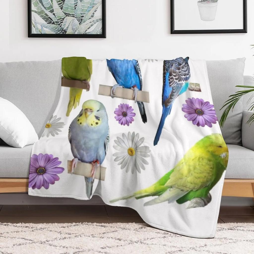 Budgies the Beatiful Pets For Parakeet Lovers Throw Blanket Luxurious Soft Blanket Holiday Gift for Family