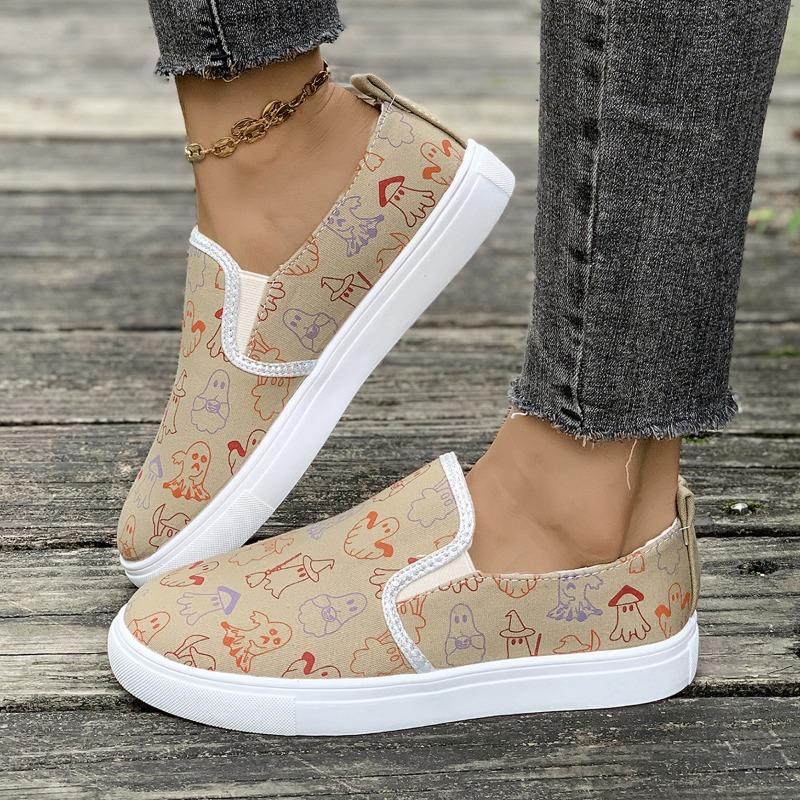 Fashion Trendy and Minimalist Single Shoes 2024 Spring and Autumn New Lazy Flat Halloween One Foot Casual Women's Shoes Zapatos De Mujer