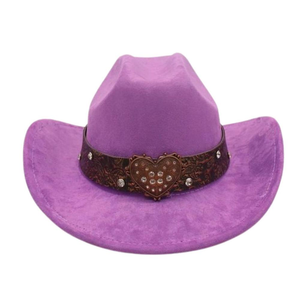 Premium Sense One-Word Top Suede Top Hat Jazz Hat New Love Diamond-Encrusted Western Cowboy Hat