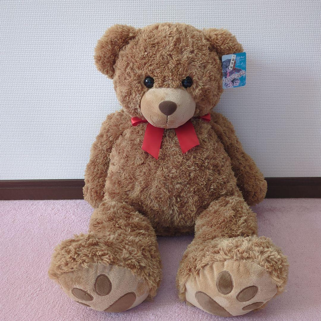 

[USED] Teddy bear with tag, large brown stuffed bear, large bear