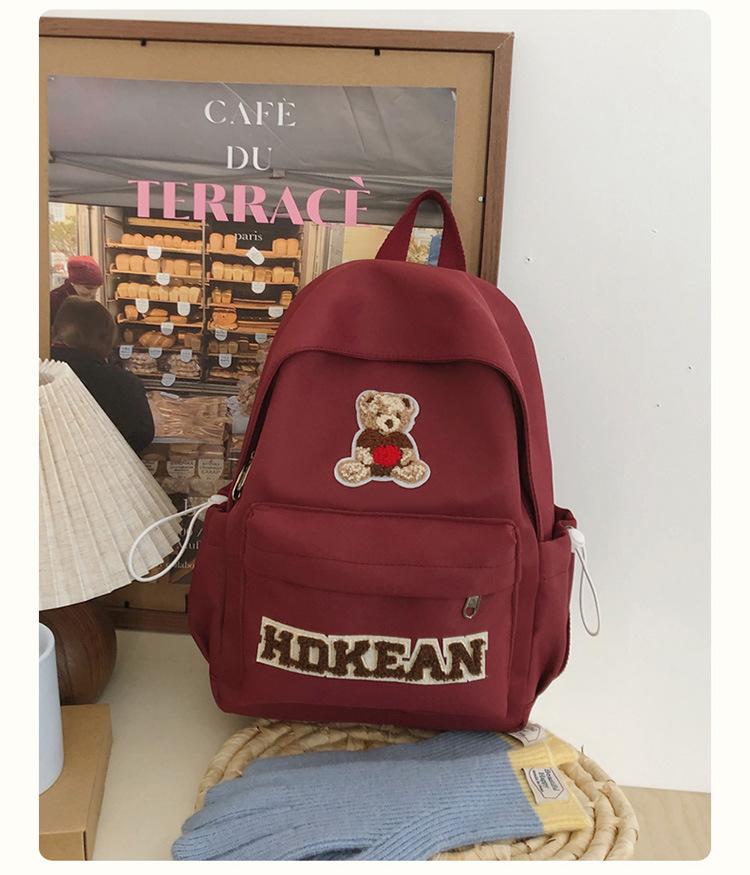 School Bag Korean Version Travel Bear Backpack American New Casual Large-capacity Versatile Backpack Cute Fashion Student School Bag