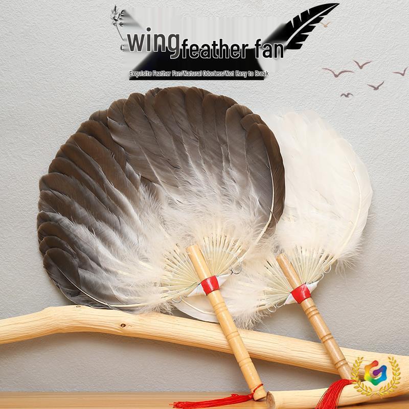 Handheld Goose Feather Fan for Summer - Classic Style for Children & Adults