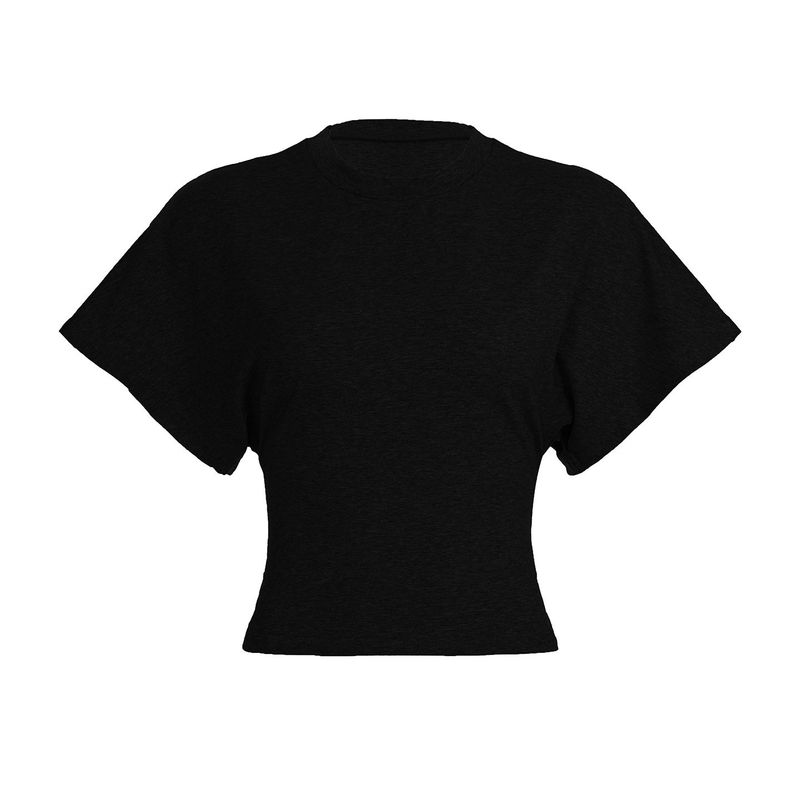 

American-Style Personalized Street Casual Round-Neck Pullover Loose Top, Lazy Style Versatile Fashion Crop Long-Sleeve T-Shirt Vct32432 Black S