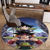 1pc Dragon Ball Z Goku & Vegeta Anime Cartoon Design Round Carpet for Office Chair Mat, Non-Slip Rug Suitable for Home Decor, Living Room, Bedroom