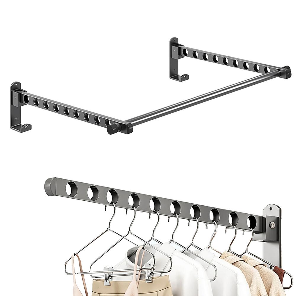 Wall Mounted Clothes Hanger non-punching Bathroom Toilet Drying Hanger For Dormitory Laundry Folding Indoor Laundry Hanger