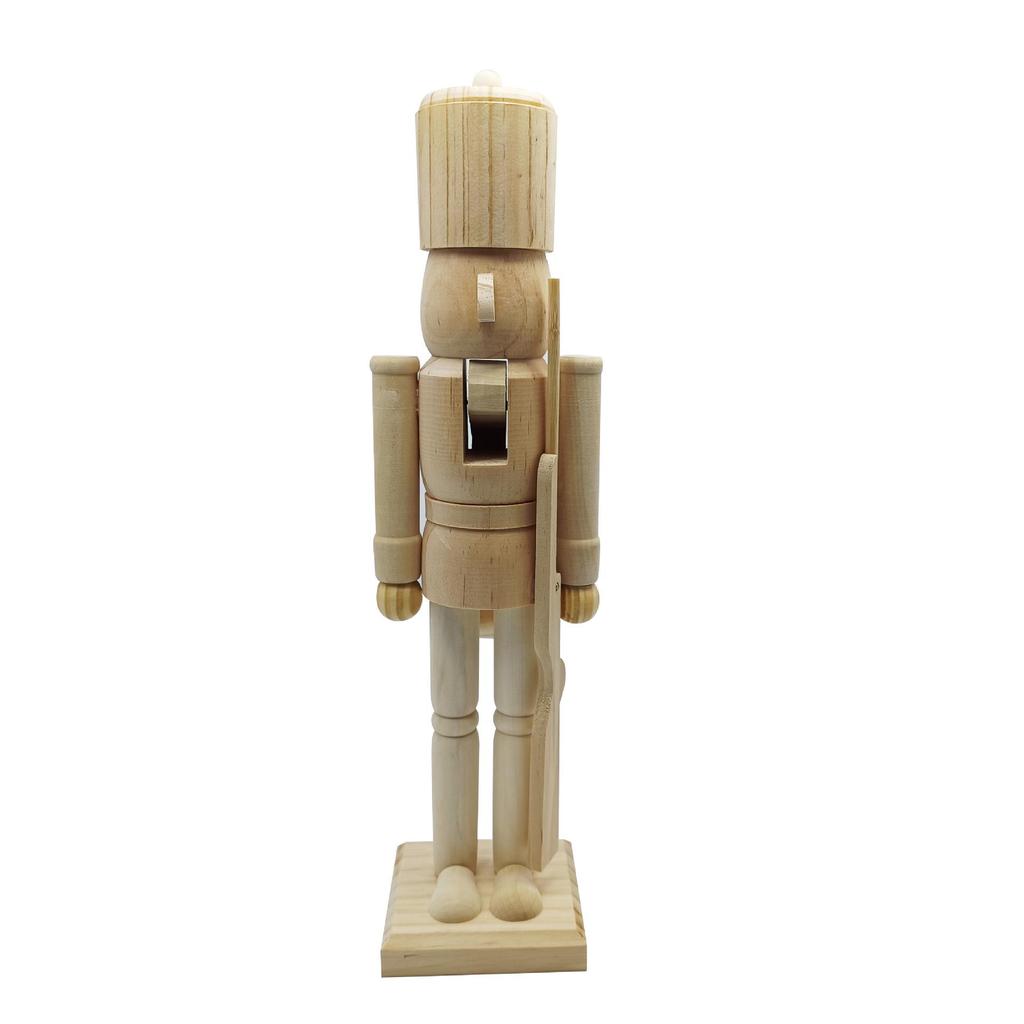 38cm DIY Walnut Cracker King Soldier Ornament - Creative Gift Item