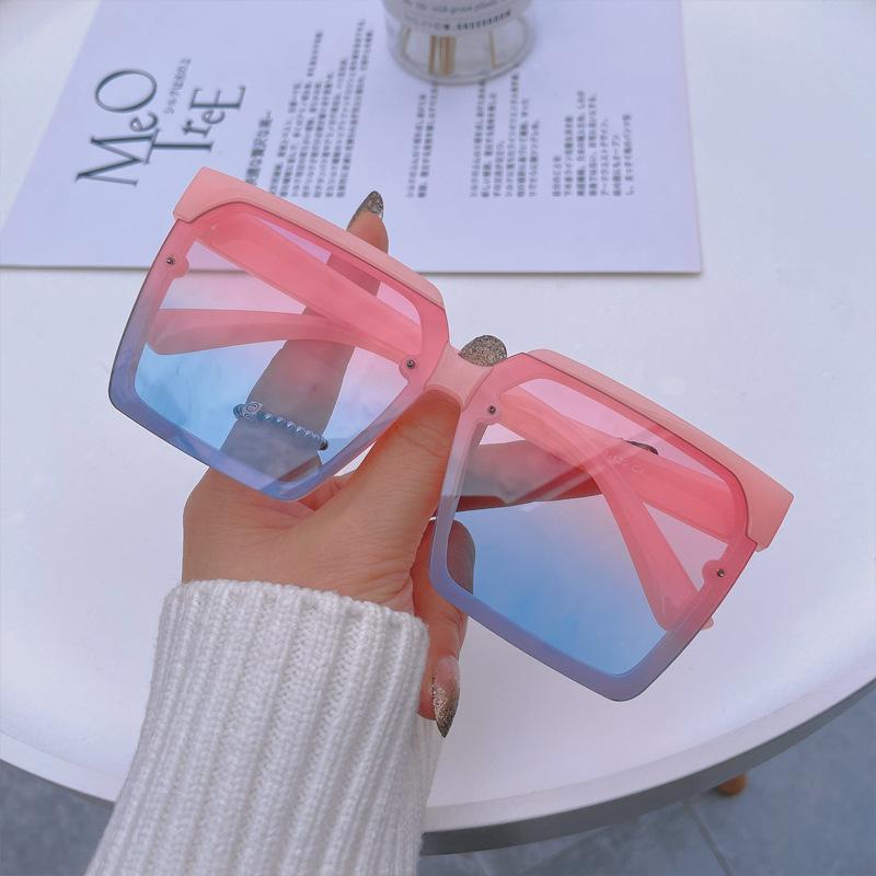 Personalized Square Outdoor Sunglasses Minimalist Sunmmer Gradient Lens Sunglasses Women UV Resistant Sunshade Sunglasses