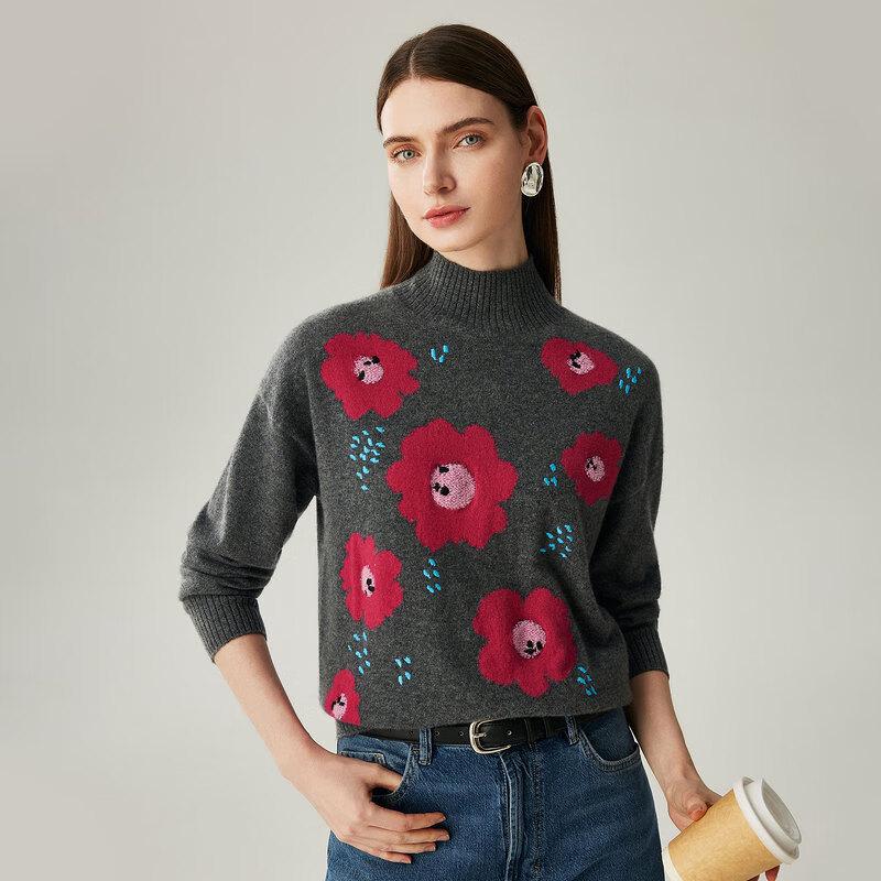 Women's High-Neck 100% Cashmere Sweater