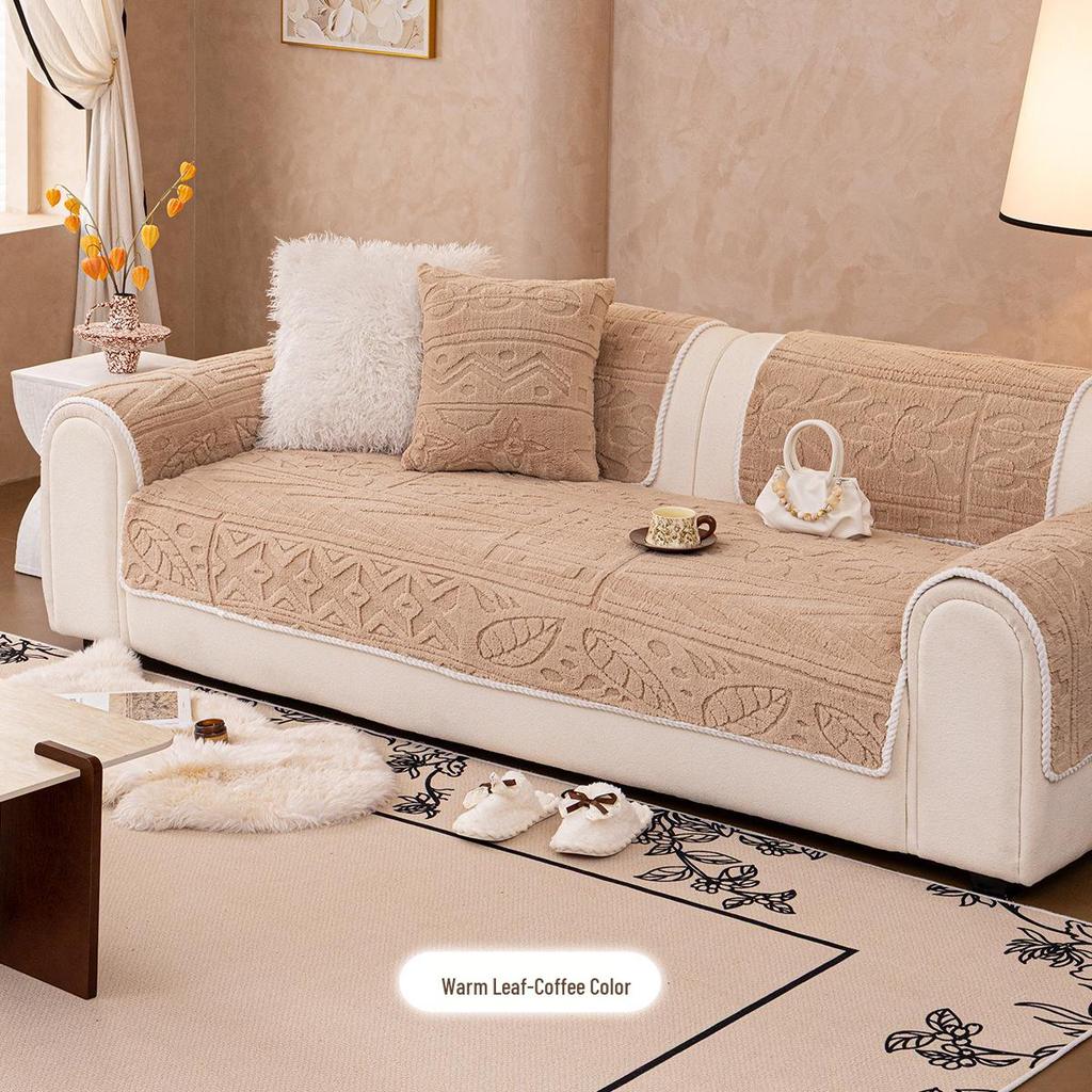 Cross-Border Autumn/Winter Soft Velvet Sofa Cushion - High-End, Non-Slip, Machine Washable Sofa Towel Cover