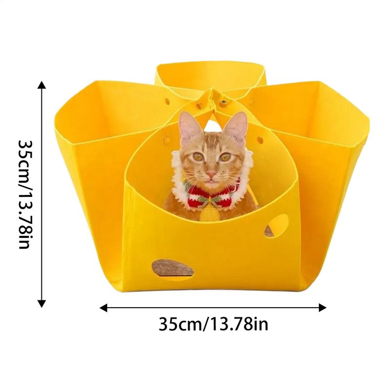 Pet Felt Cat Nest Fun Interactive Toy Deformable Cat Tunnel Semi-enclosed Composite Structure Universal Cat Head Cutout Design