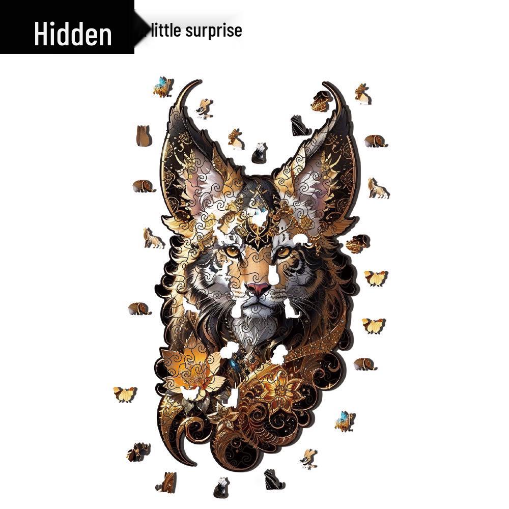 HOOLOOG Gilded Cat High-Difficulty Wooden Puzzle & Money Box