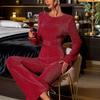 Women's Back Hollow Sequin Jumpsuit Retro Temperament High-waist Slim Jumpsuit