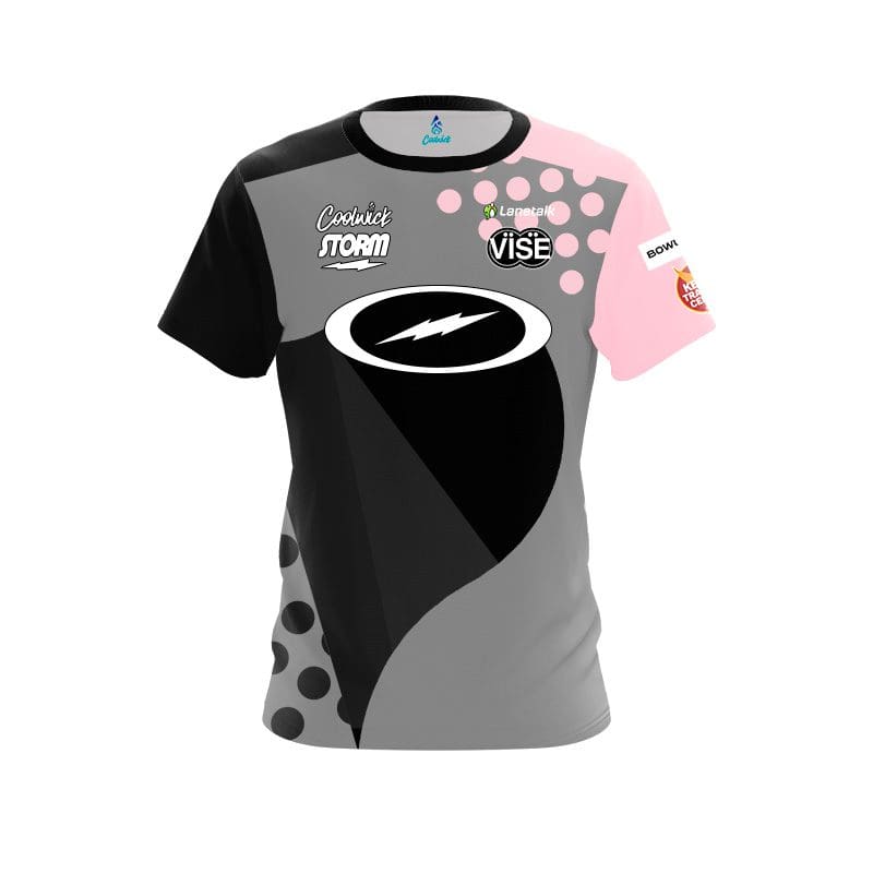 New  Coolwick Storm Bowling Jersey Black Lightning Logo Short Sleeve Performance T-Shirt Pro Player Fan Casual Sports Tee