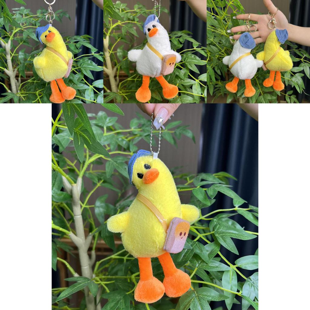 Adorable Cute Tilting Duck Plush Toy Soft Stuffed Animal Doll Keychain Accessory