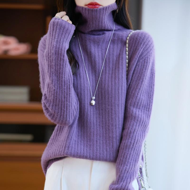 Dámský kašmírový svetr Kašmír Qinghe 30% kašmír 70% vlna podzimní a zimní pulovr hřejivý a módní