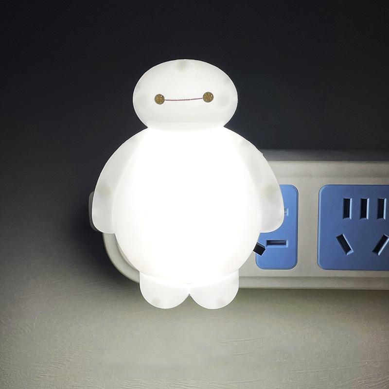 

Лидер продаж, детская игрушка Baymax, новогодняя прикроватная лампа, подключаемый детский мультяшный белый ночник, подарок Disney Big Hero, светильник для спальни