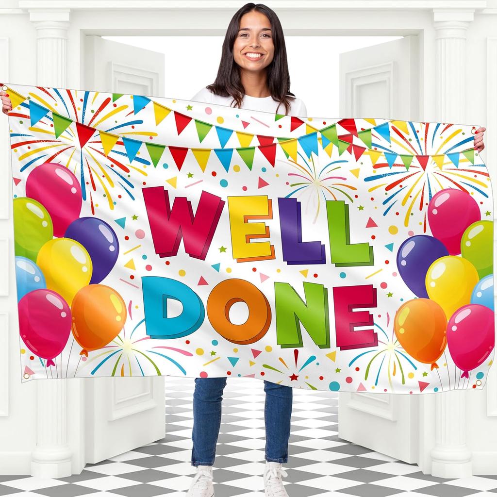 Welcome Back Banner - 5x3 ft - Welcome Home Decorations - Homecoming, Reunion, Baby Shower - White 100Den Polyester