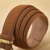Luxury Suede Cowhide Leather Belt for Women, Vintage Style with Gold Buckle, 3.5cm Wide Waistband for Dresses & Jeans