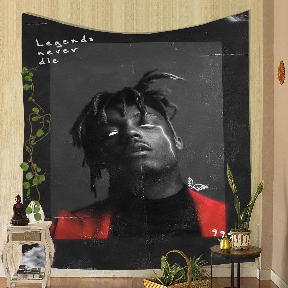 1PC Juice Wrld Tapestry Printed Large Wall Tapestry Art Science Fiction Room Home Decor Decor Blanket