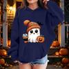 Kids Halloween Printed Hoodie, Loose Fit Casual Pullover for Boys Girls