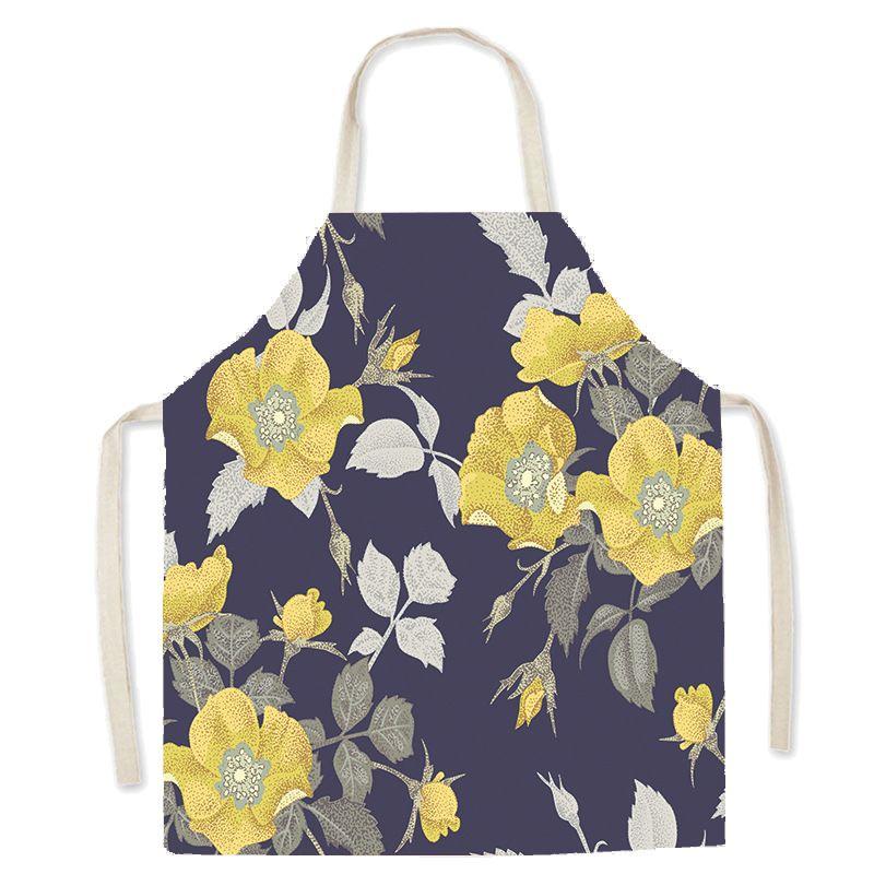 Pastoral Style Floral Series Kitchen Sleeveless Apron Color Floral Linen Apron Parent-Child Children'S Apron