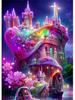 Diamond Painting Pink Castle Flower Landscape Cross Embroidery Castle 5DDIY Artist Living Wall Decoration Christmas Gift