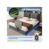 Łóżko - MUVOE - 180x200 - Tapicerowane - Regulowane LED - Szuflady do przechowywania 2 w 1