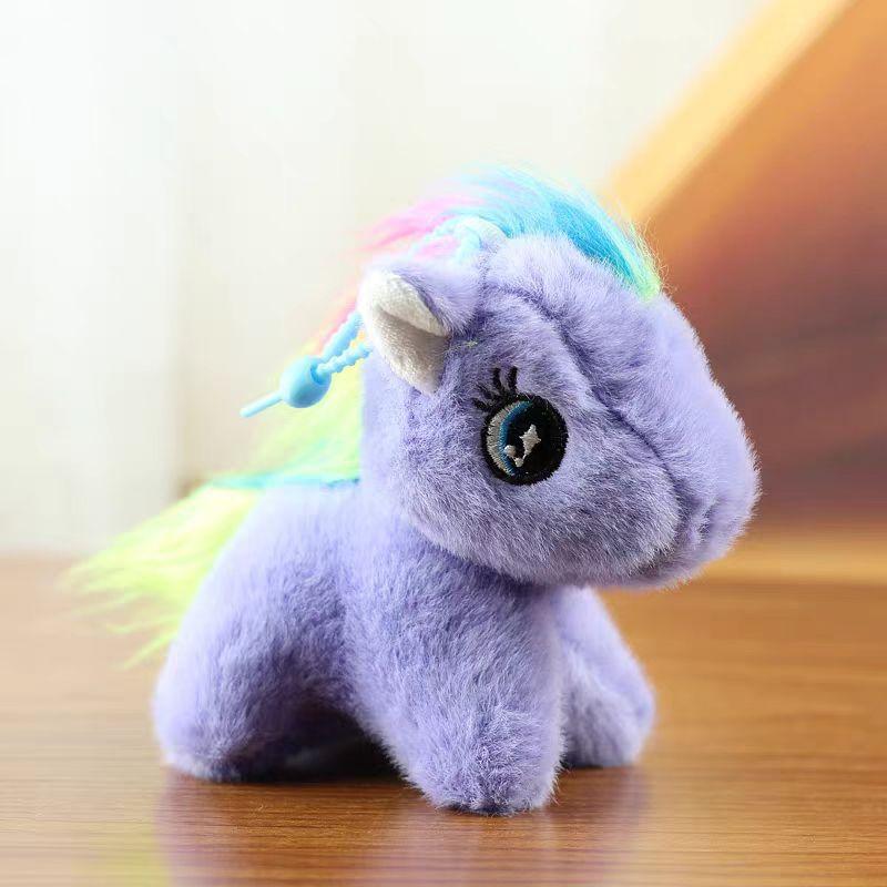 Cute Cute Colorful Pony Pendant Plush Toy Doll Carton Book Bag Pendant Keychain Rag Doll