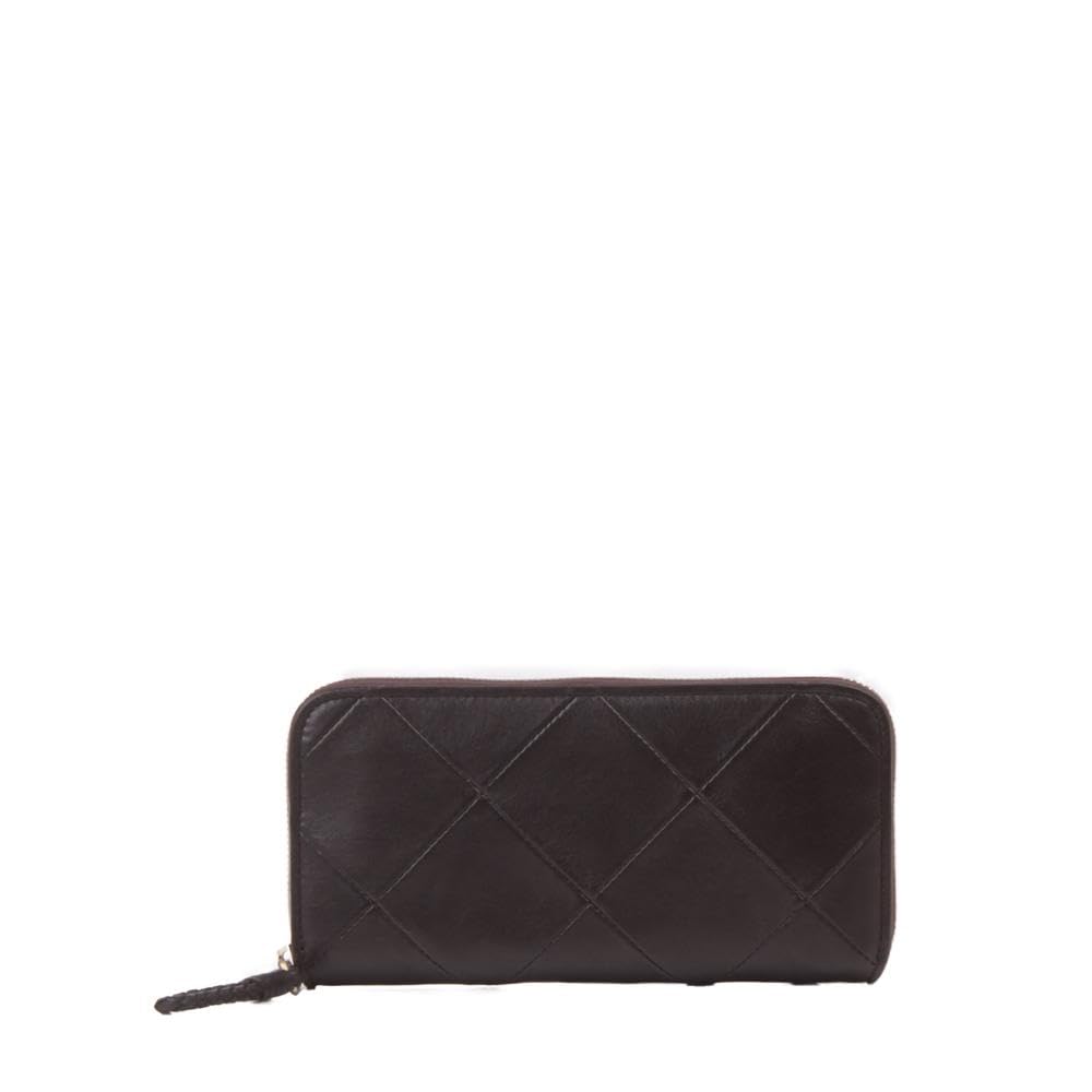 

P.I.D. Upcycled Leather Round Long Wallet PAC1502 Chocolate