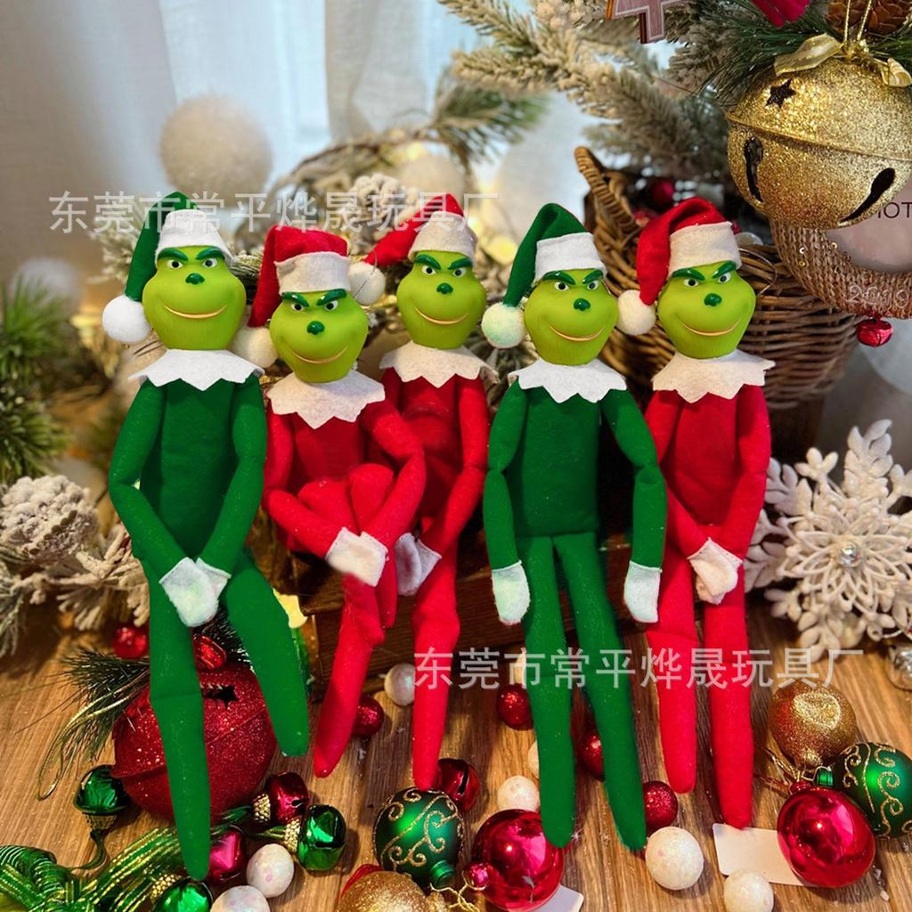 New Grinch Christmas tree decorations Green Monster Doll Christmas Decoration Cute Cartoon Hanging