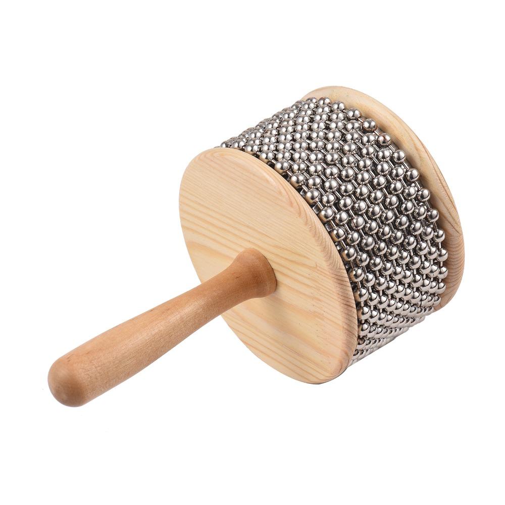 Cylinder Design Wooden Cabasa Metal + Wood Latin Percussion Instrument For Cabasa