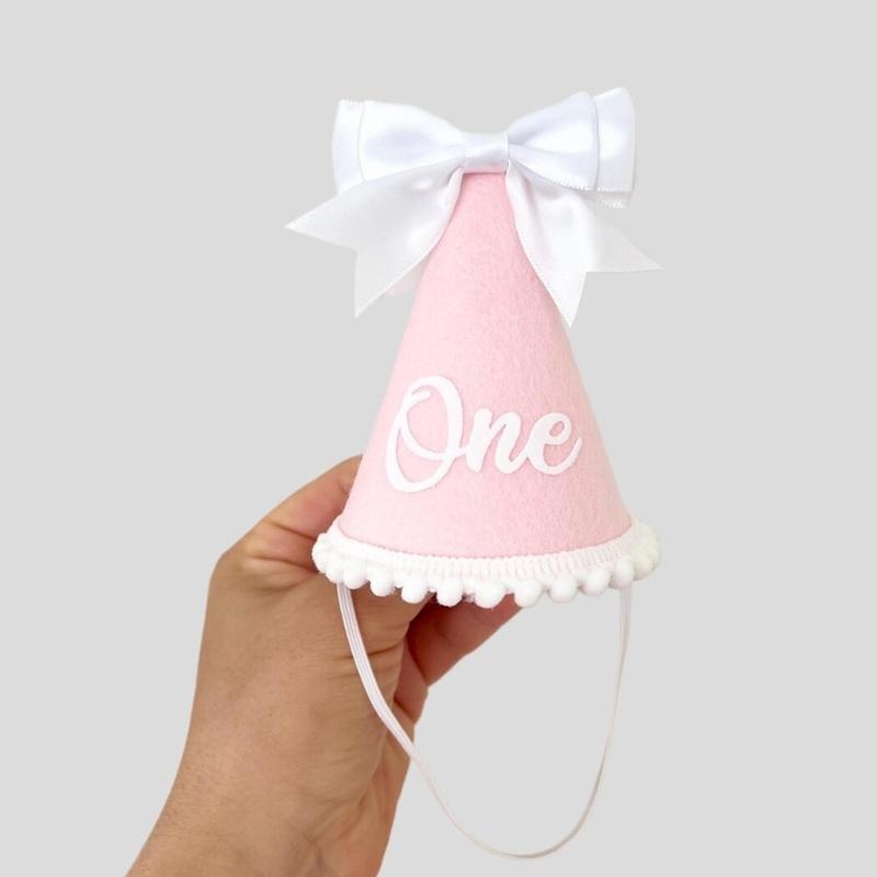 Infant Fabric Birthday Hat Festival Celebration Headwear Caps with Lovely Bowknot Detailing for Toddler